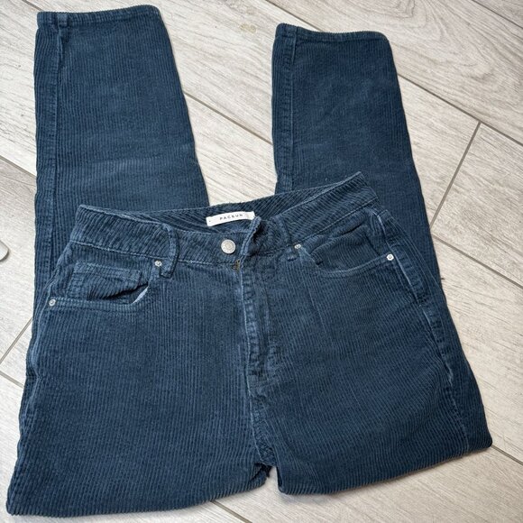 Pacsun Womens Corduroy Mom Jeans Size 26 Blue - Picture 1 of 4